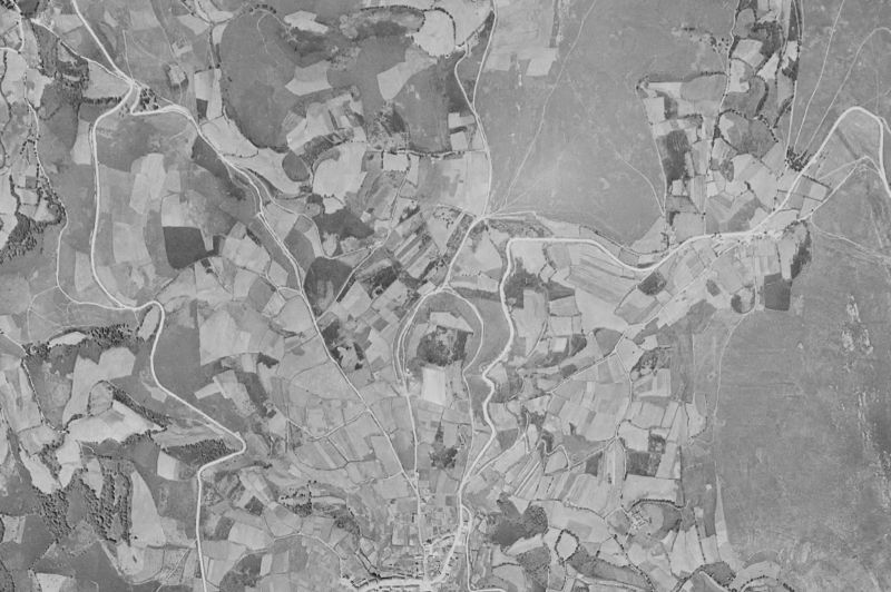 Ortofoto de 1956-1957 del núcleo de A Fonsagrada