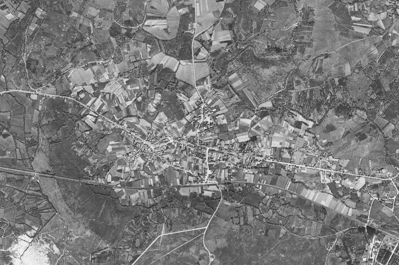 Ortofoto de 1956-1957 del núcleo de Guitiriz