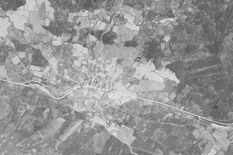 Ortofoto de 1956-1957 del núcleo de Xove