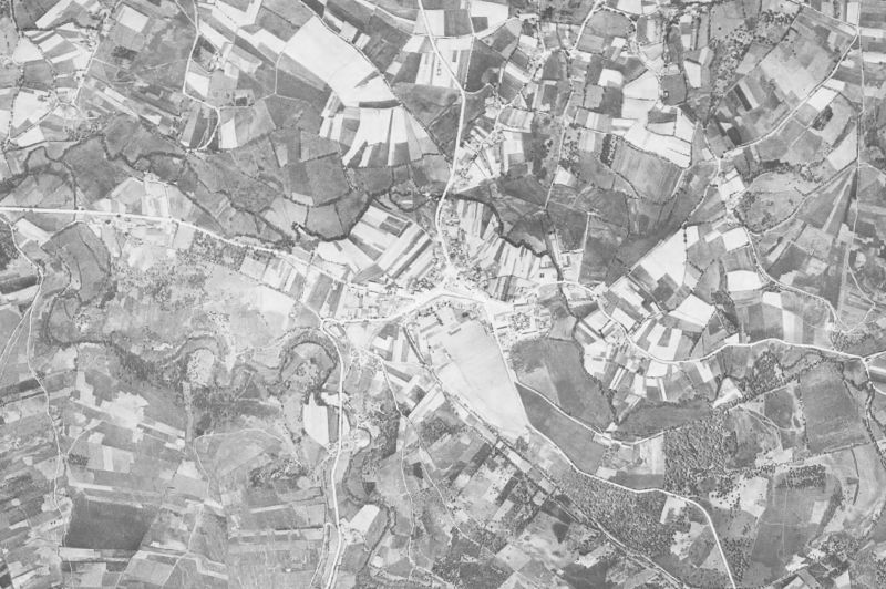 Ortofoto de 1956-1957 del núcleo de Meira