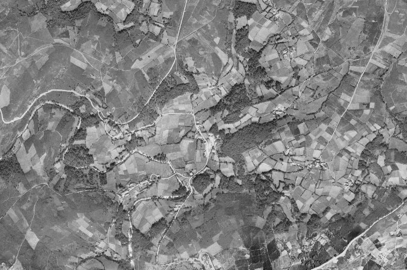 Ortofoto de 1956-1957 del núcleo de Muras