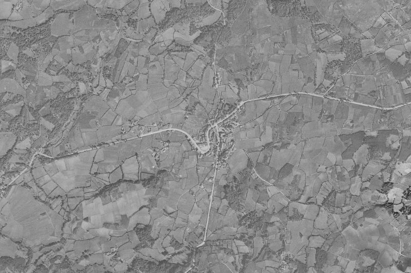 Ortofoto de 1956-1957 del núcleo de Palas de Rei