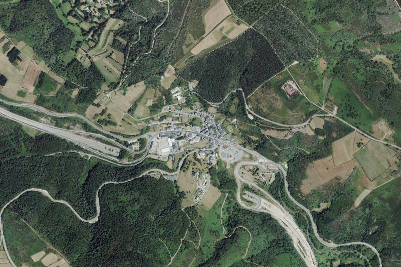 Ortofoto actual del núcleo de Pedrafita do Cebreiro