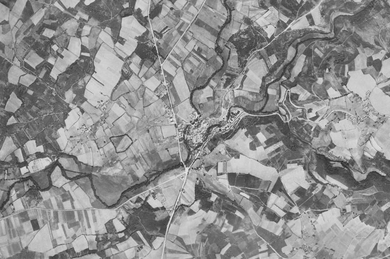 Ortofoto de 1956-1957 del núcleo de A Pobra do Brollón