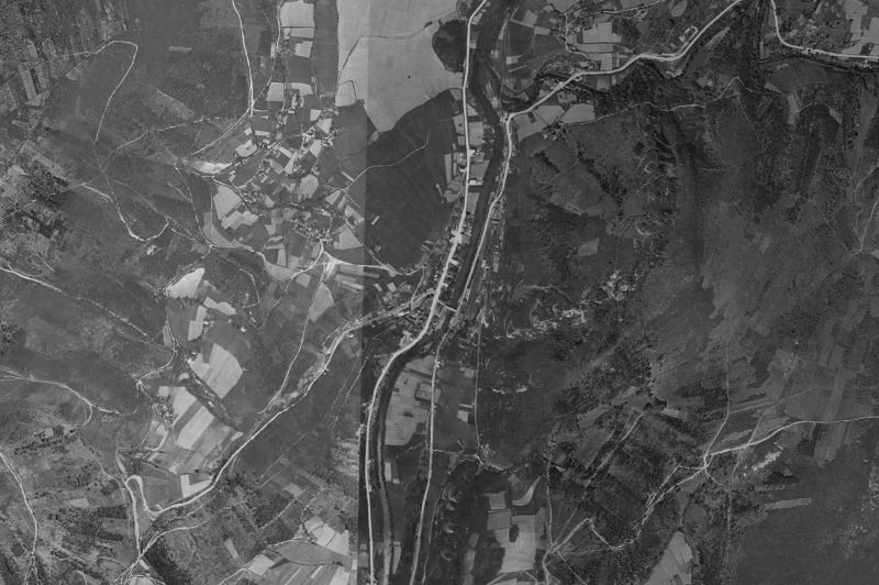 Ortofoto de 1956-1957 del núcleo de A Pontenova