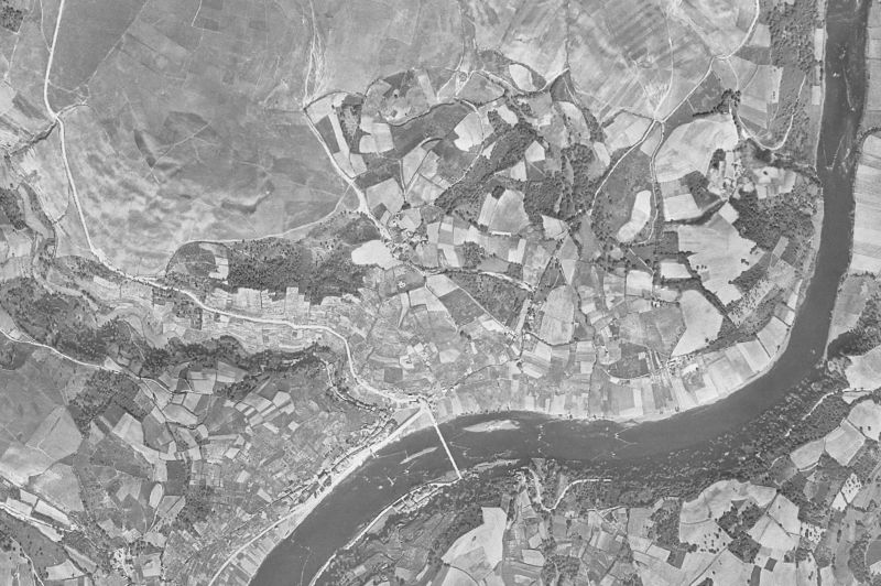 Ortofoto de 1956-1957 del núcleo de Portomarín