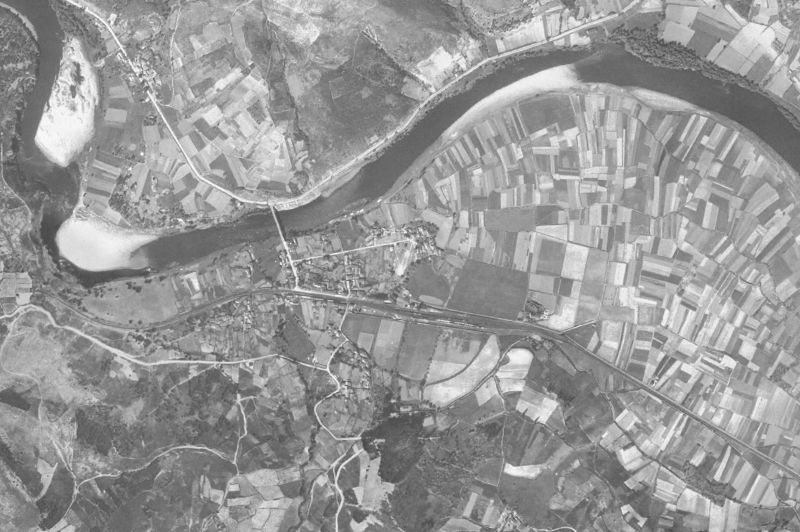 Ortofoto de 1956-1957 del núcleo de Ribas de Sil