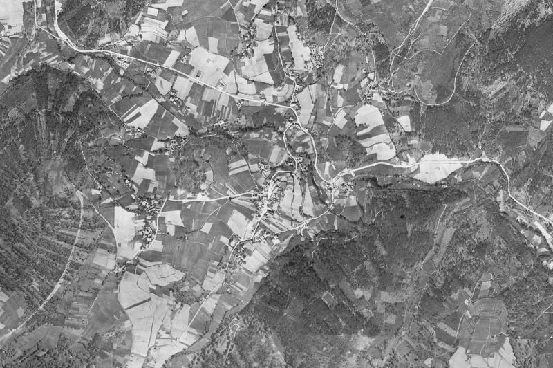Ortofoto de 1956-1957 del núcleo de Riotorto