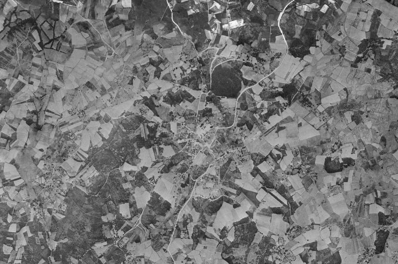 Ortofoto de 1956-1957 del núcleo de Sober