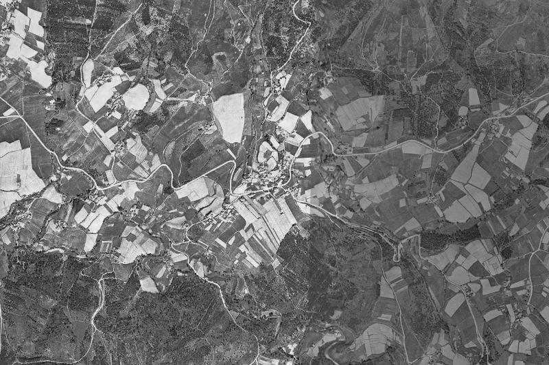Ortofoto de 1956-1957 del núcleo de Trabada