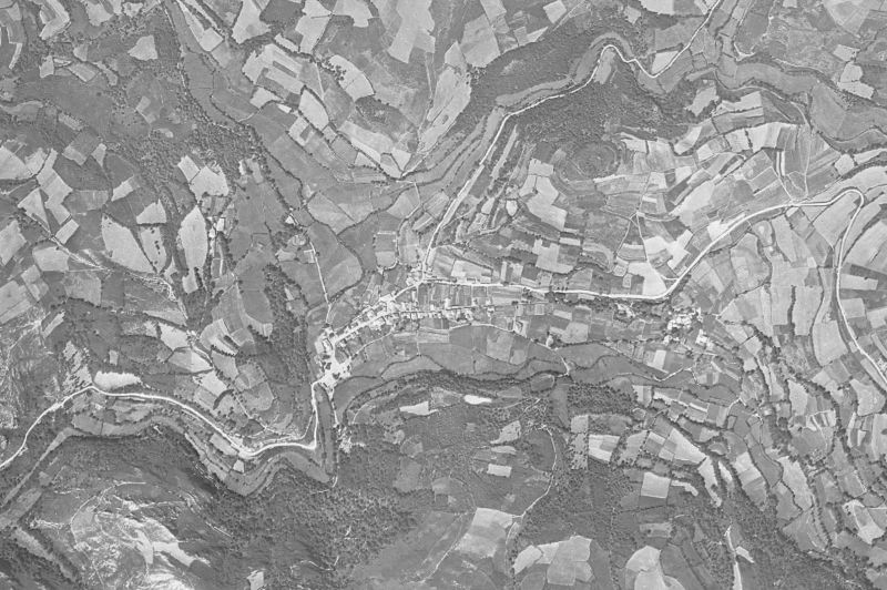 Ortofoto de 1956-1957 del núcleo de Triacastela