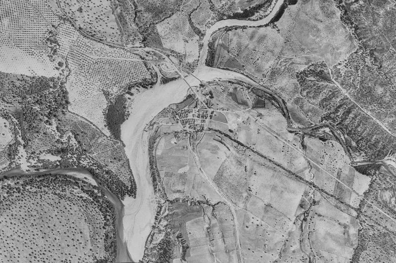 Ortofoto de 1956-1957 del núcleo de Aldea del Fresno