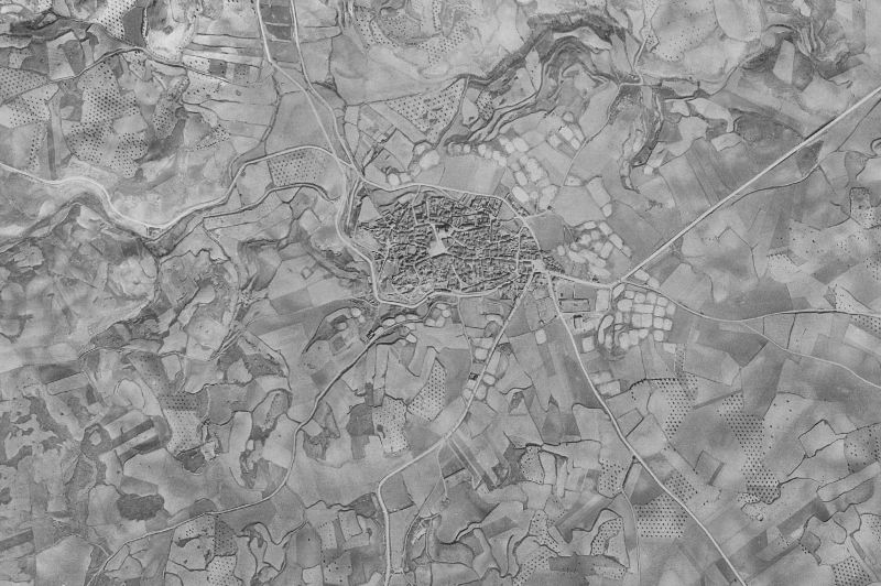 Ortofoto de 1956-1957 del núcleo de Belmonte de Tajo