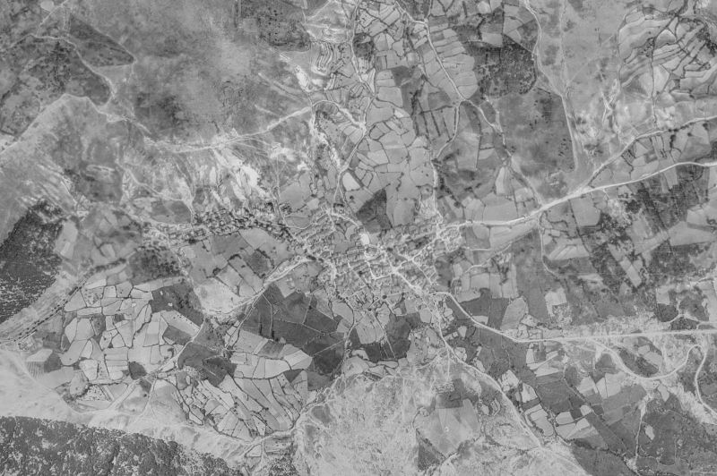 Ortofoto de 1956-1957 del núcleo de Bustarviejo