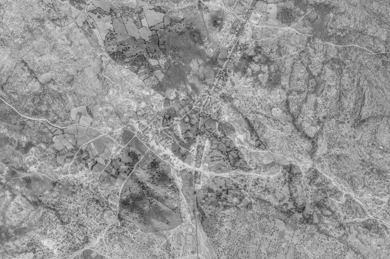Ortofoto de 1956-1957 del núcleo de La Cabrera