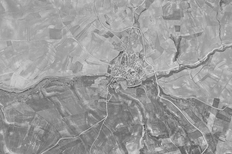 Ortofoto de 1956-1957 del núcleo de Cobeña