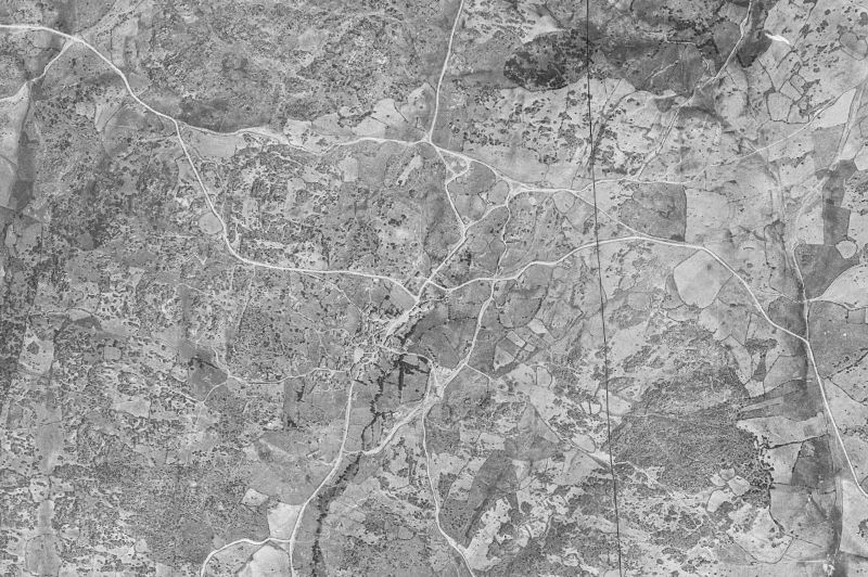 Ortofoto de 1956-1957 del núcleo de Fresnedillas de la Oliva