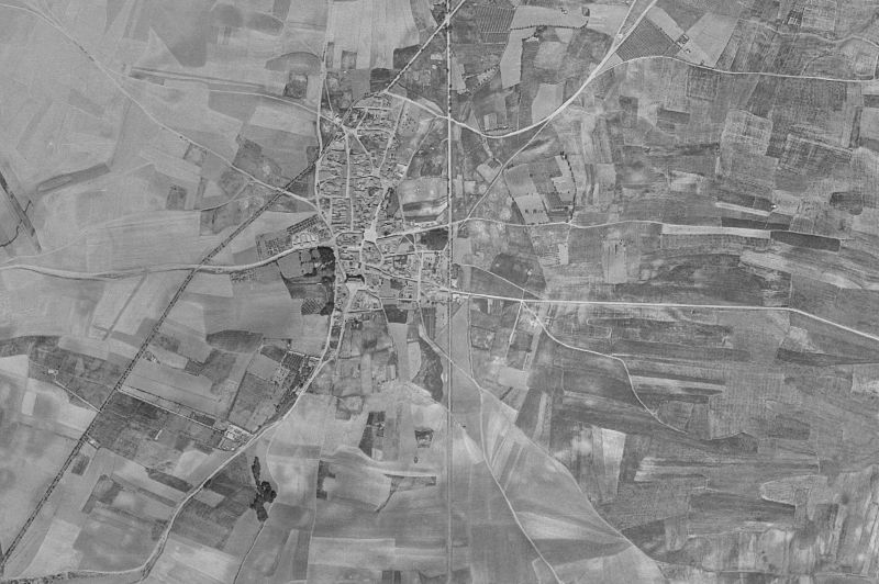 Ortofoto de 1956-1957 del núcleo de Fuente el Saz de Jarama