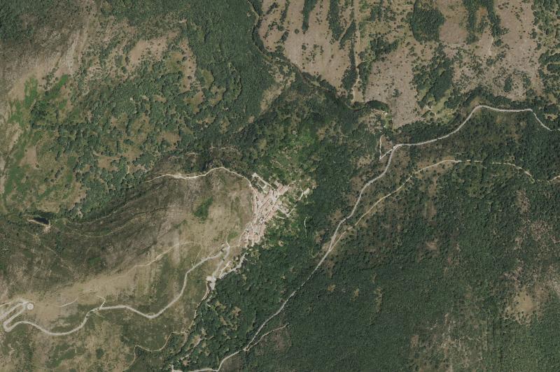 Ortofoto actual del núcleo de La Hiruela