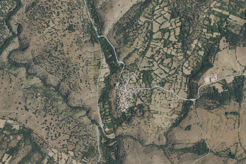 Ortofoto actual del núcleo de Horcajo de la Sierra-Aoslos