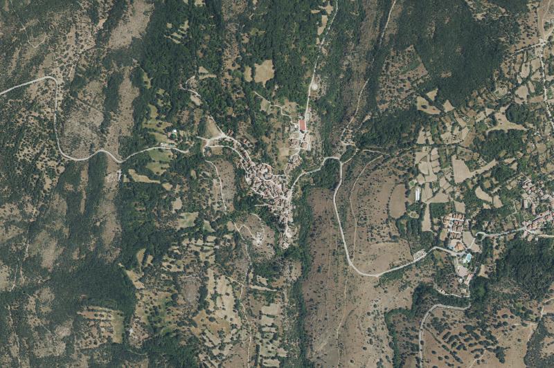 Ortofoto actual del núcleo de Horcajuelo de la Sierra