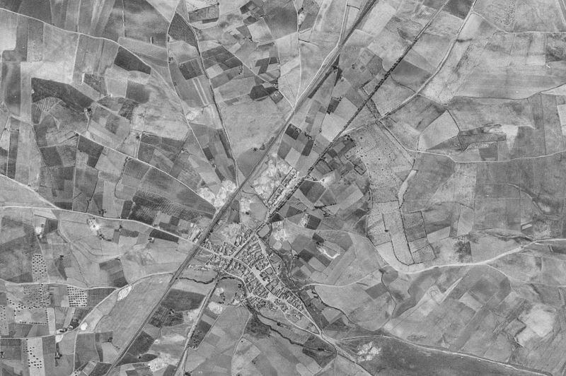 Ortofoto de 1956-1957 del núcleo de Humanes de Madrid
