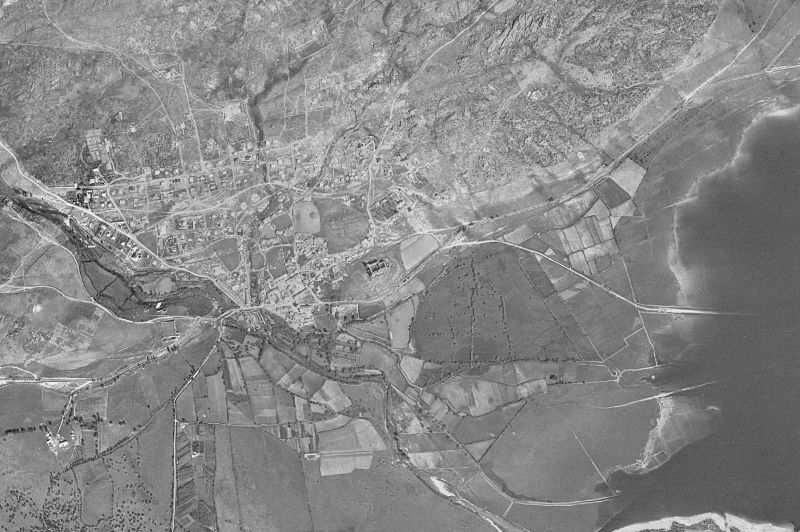 Ortofoto de 1956-1957 del núcleo de Manzanares el Real