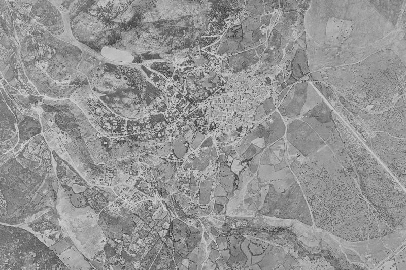 Ortofoto de 1956-1957 del núcleo de Miraflores de la Sierra
