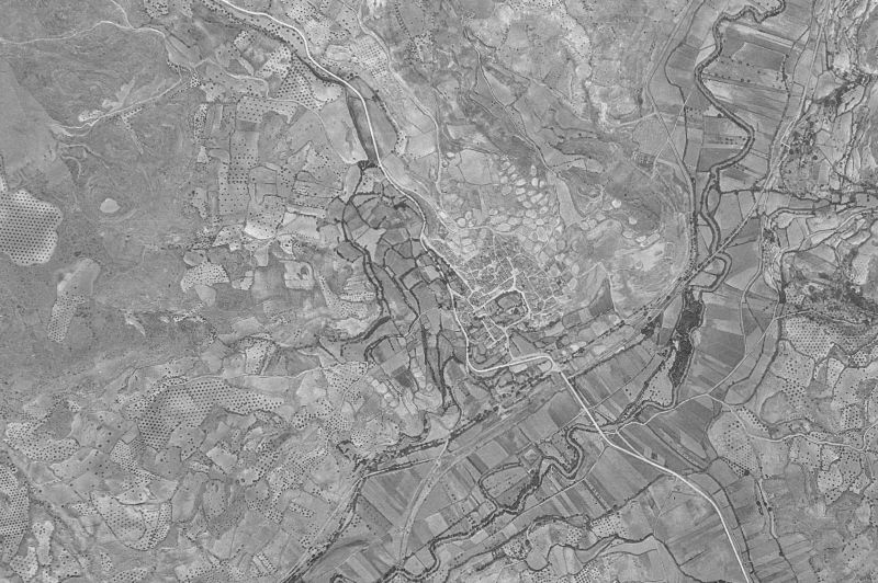 Ortofoto de 1956-1957 del núcleo de Orusco de Tajuña