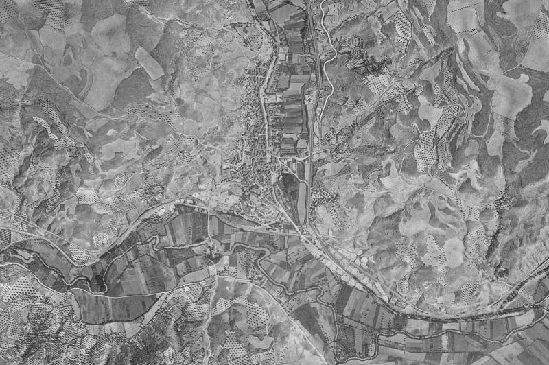 Ortofoto de 1956-1957 del núcleo de Perales de Tajuña