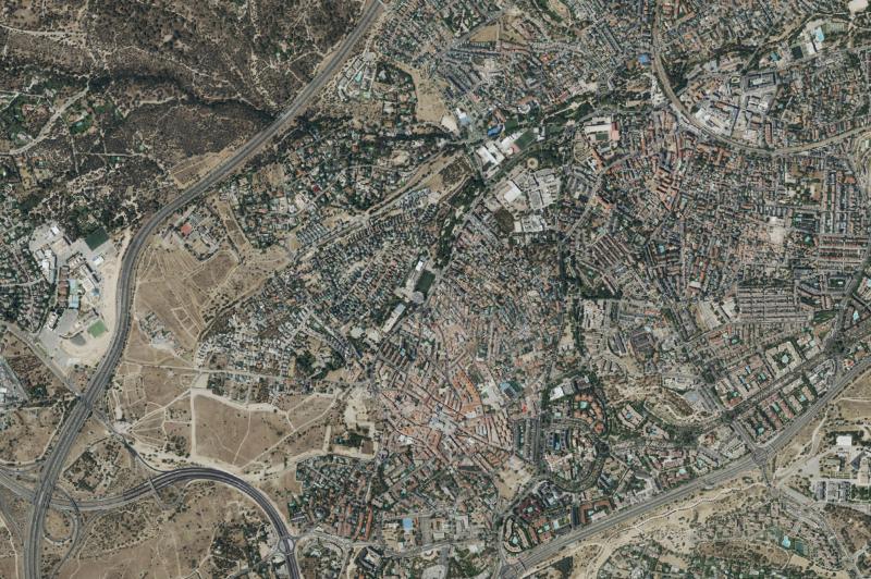 Ortofoto actual del núcleo de Pozuelo de Alarcón