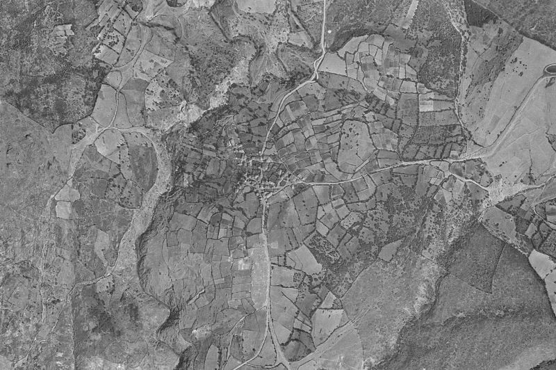 Ortofoto de 1956-1957 del núcleo de Prádena del Rincón