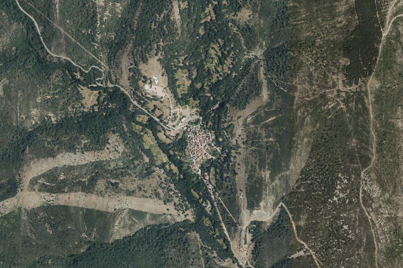 Ortofoto actual del núcleo de Puebla de la Sierra