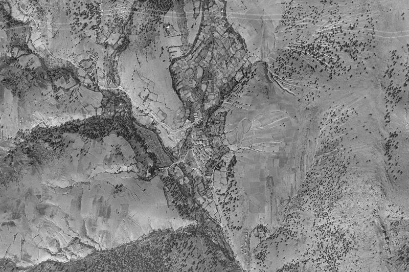 Ortofoto de 1956-1957 del núcleo de Puebla de la Sierra