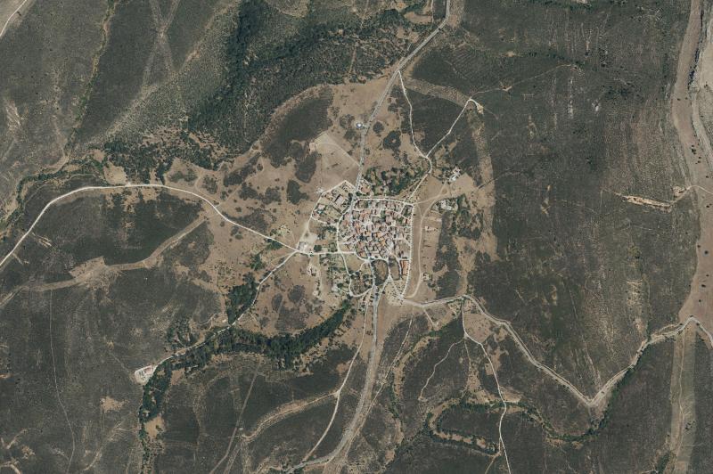 Ortofoto actual del núcleo de Robledillo de la Jara