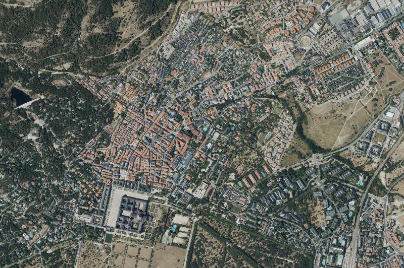 Ortofoto actual del núcleo de San Lorenzo de El Escorial