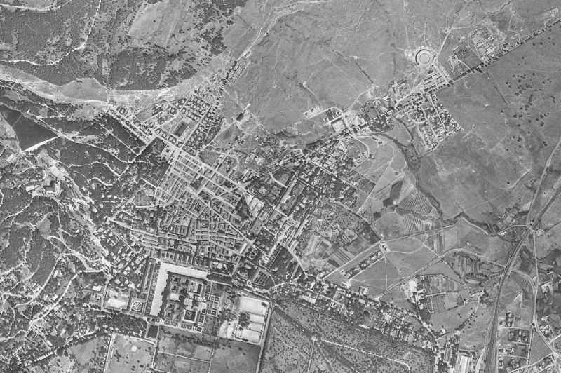 Ortofoto de 1956-1957 del núcleo de San Lorenzo de El Escorial