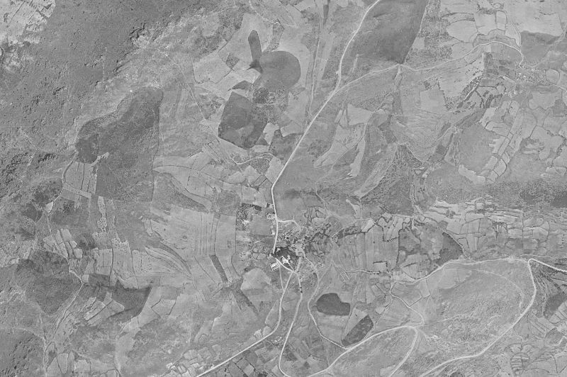 Ortofoto de 1956-1957 del núcleo de Santa María de la Alameda