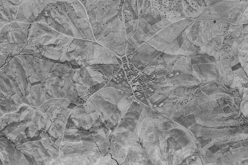 Ortofoto de 1956-1957 del núcleo de Sevilla la Nueva