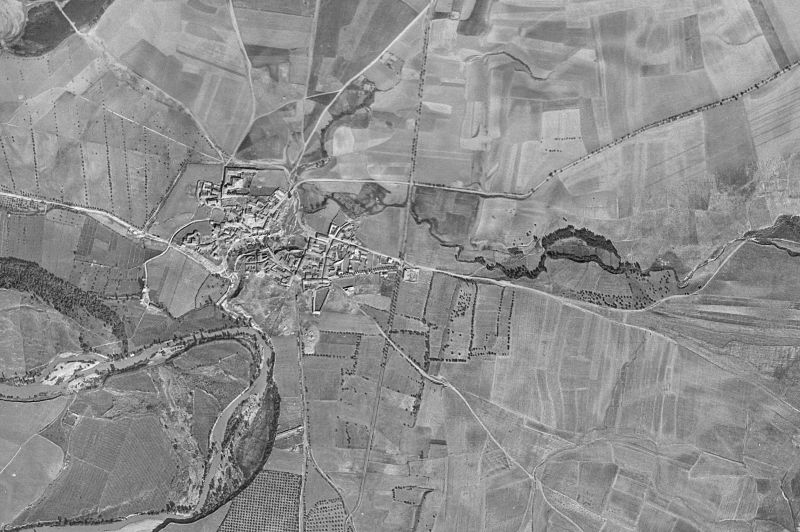 Ortofoto de 1956-1957 del núcleo de Talamanca de Jarama
