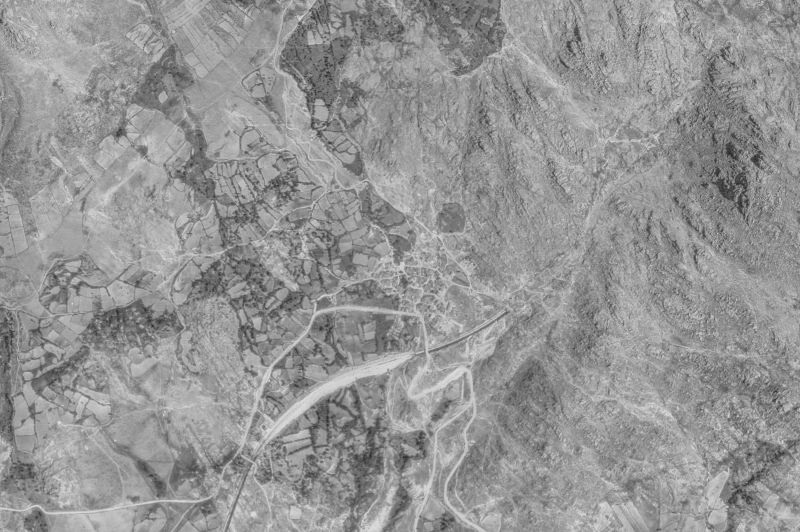 Ortofoto de 1956-1957 del núcleo de Valdemanco