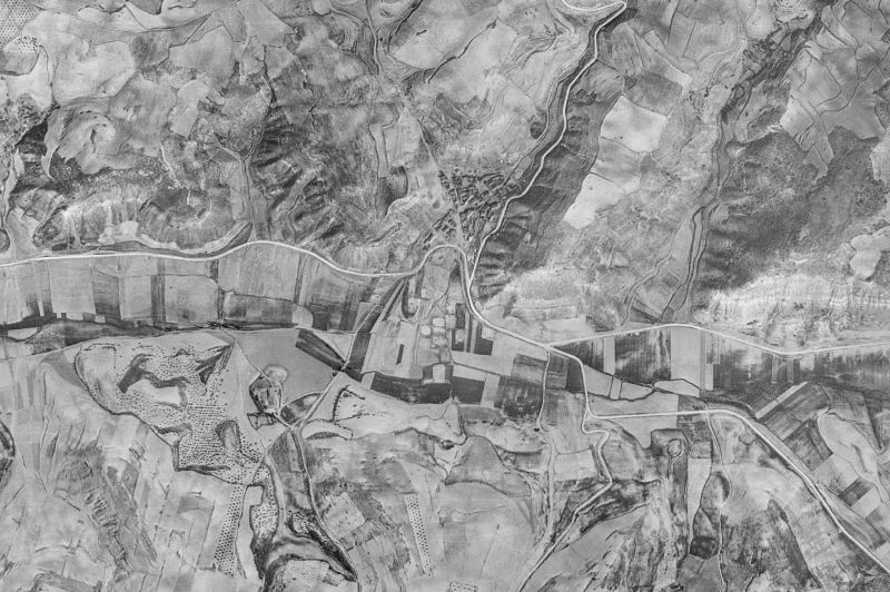 Ortofoto de 1956-1957 del núcleo de Valverde de Alcalá
