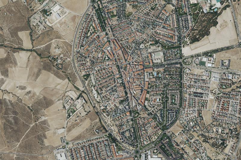 Ortofoto actual del núcleo de Villanueva de la Cañada