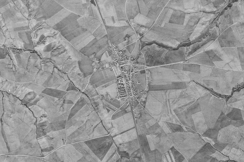 Ortofoto de 1956-1957 del núcleo de Villanueva de la Cañada