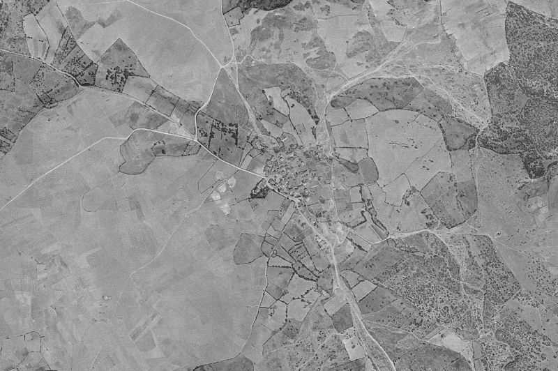 Ortofoto de 1956-1957 del núcleo de Puentes Viejas