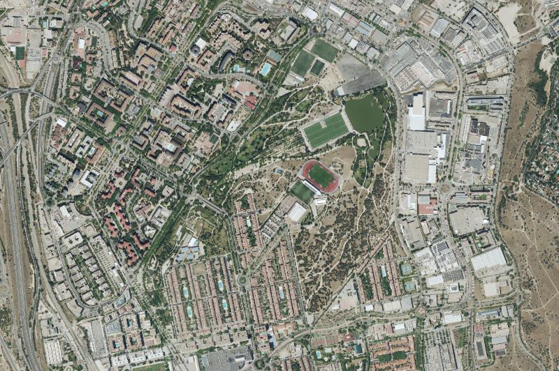 Ortofoto actual del núcleo de Tres Cantos