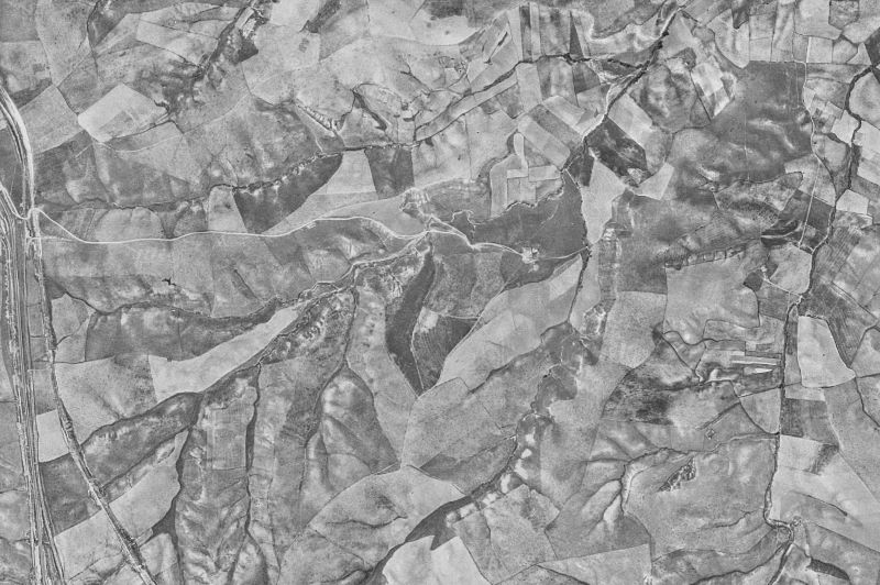 Ortofoto de 1956-1957 del núcleo de Tres Cantos