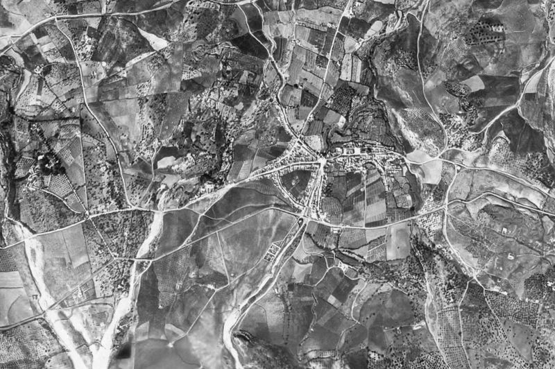 Ortofoto de 1956-1957 del núcleo de Alhaurín de la Torre