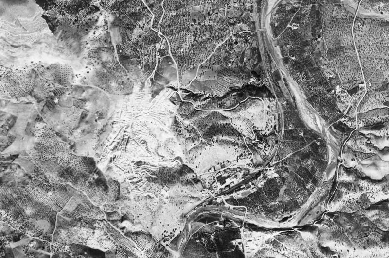 Ortofoto de 1956-1957 del núcleo de Álora