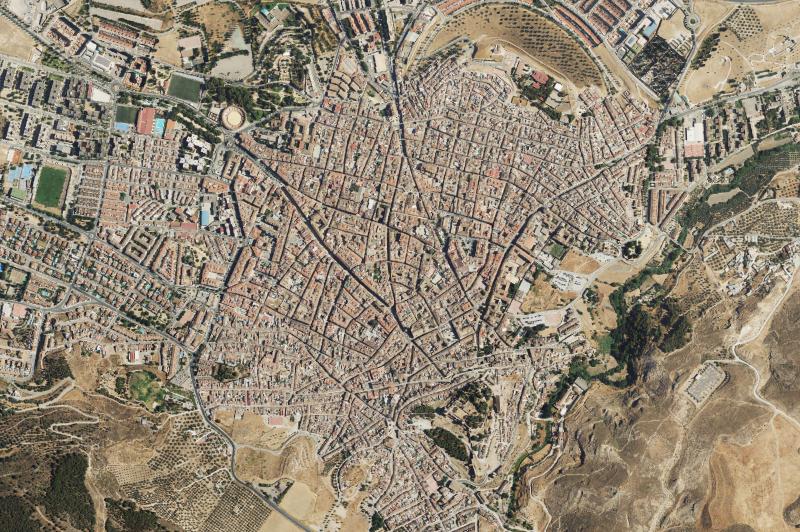 Ortofoto actual del núcleo de Antequera